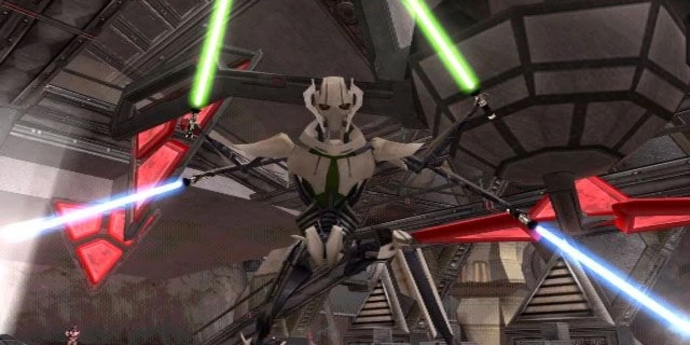 General Grievous holding four lightsabers in Star Wars Battlefront Classic Collection