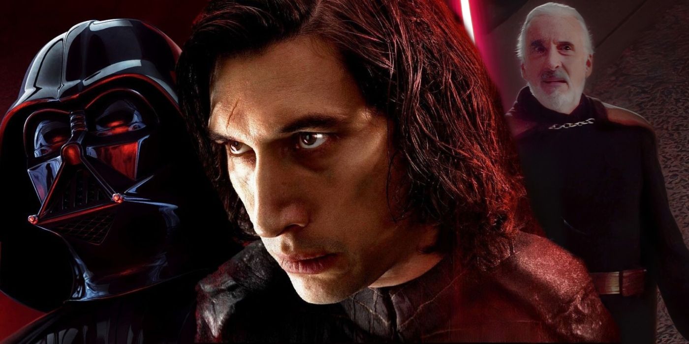 Star Wars' Darth Vader, Kylo Ren, and Count Dooku.