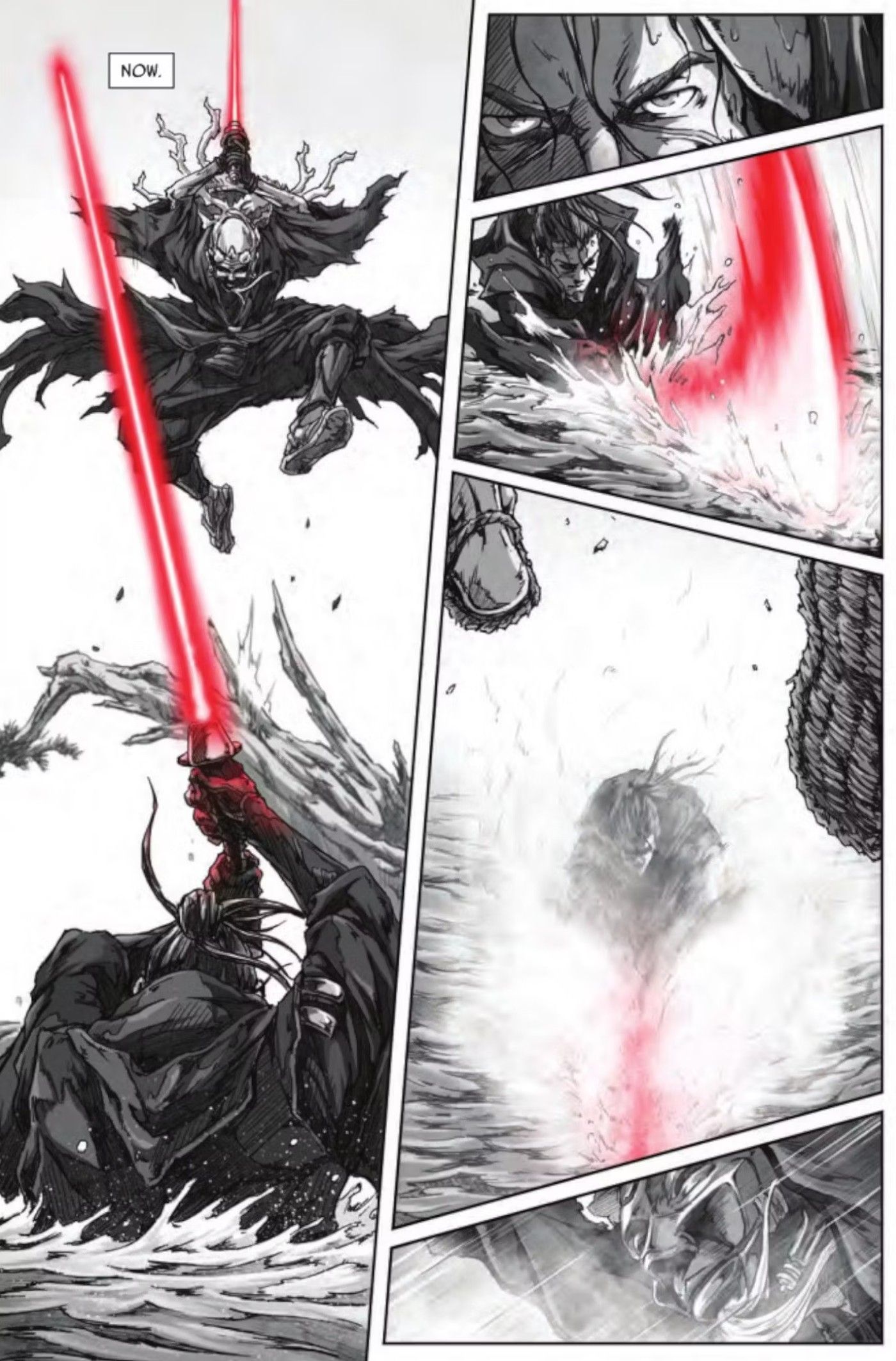 Star Wars Visions Comic Sith Batalha em Preto e Branco 5