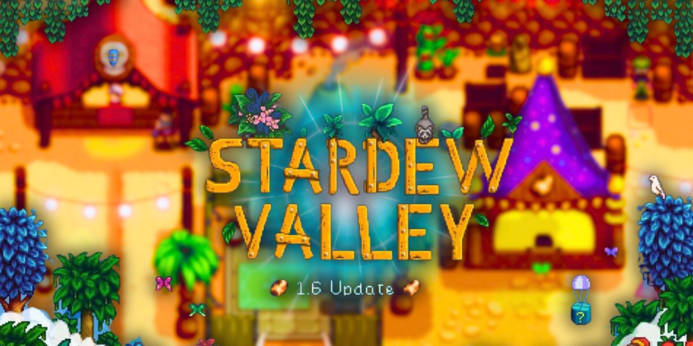 Stardew Valley Logo On Evening Desert Festival Background