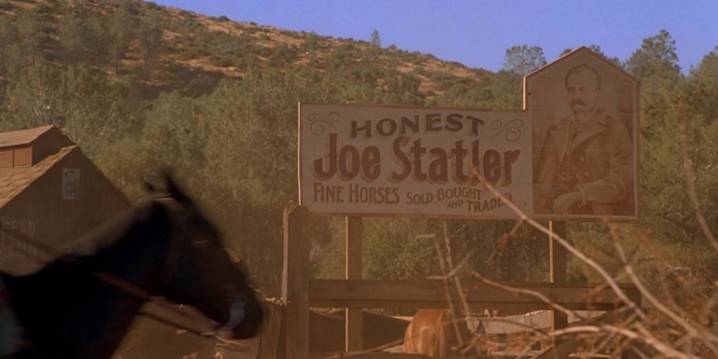 Statler fine horses sign in Back to the Future Part 3