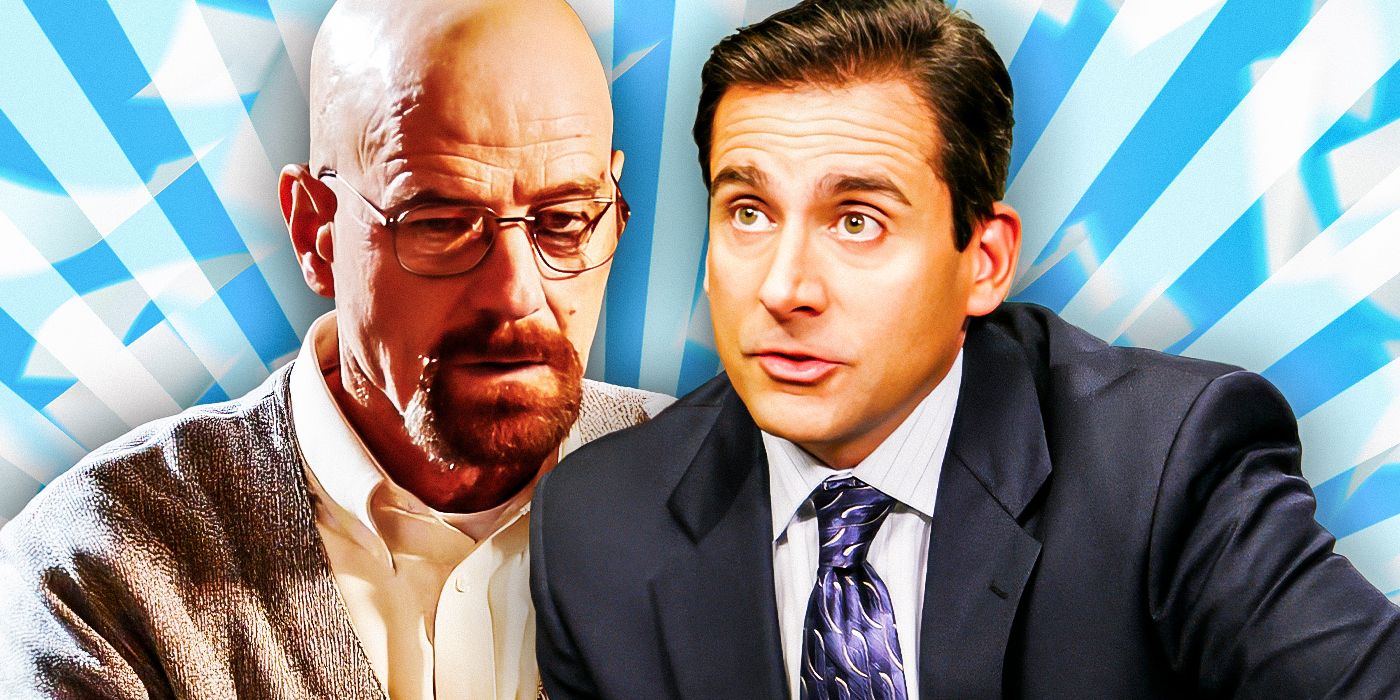 Steve Carell as Michael Scott in The Office and Bryan Cranston as Walter White in Breaking Bad