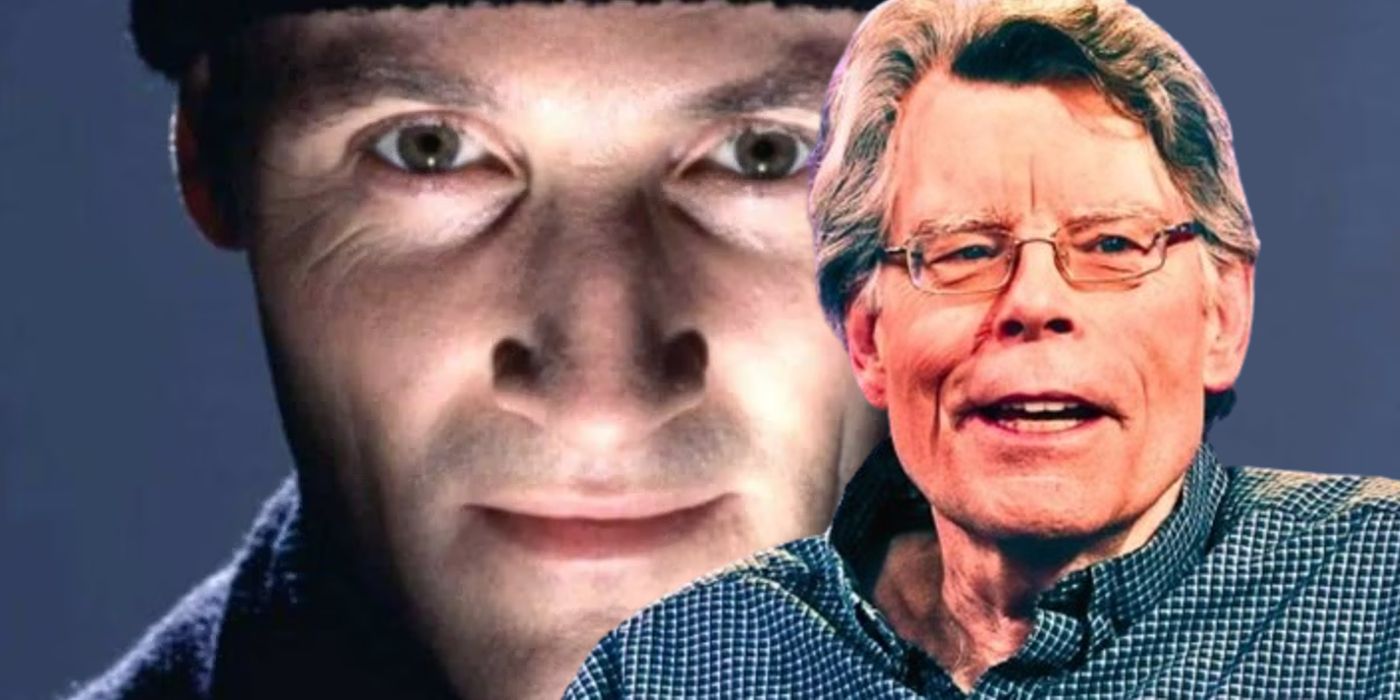 Stephen King next to Andre Linoge from Storm of the Century