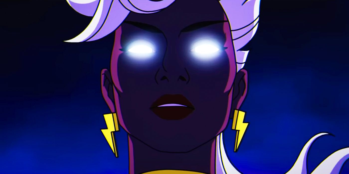 Tempestade com olhos brilhantes em X-Men '97