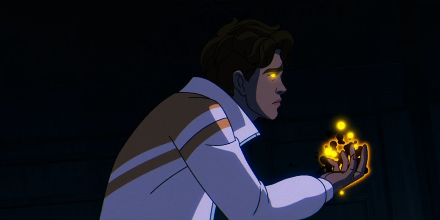 Mancha solar na escuridão usando seus poderes com a mão em X-Men '97