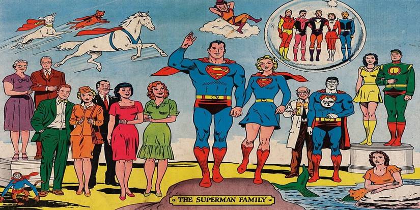 Superman and his supporting characters in DC's Silver Age Superman comics.