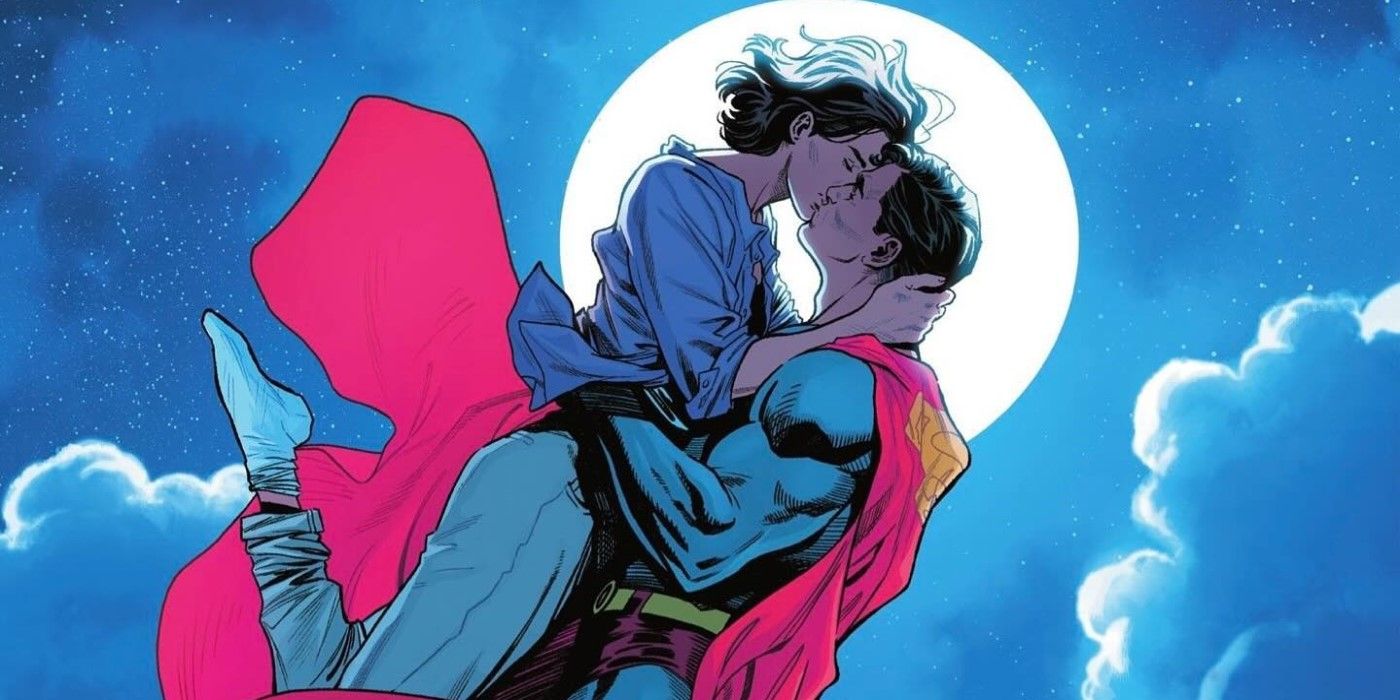 Superman e Lois Lane se beijam na era dos quadrinhos DC Rebirth.