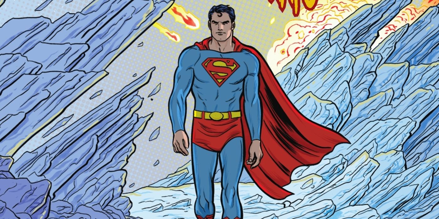 Superman Walking Away from Fortress of Solitude Explosions