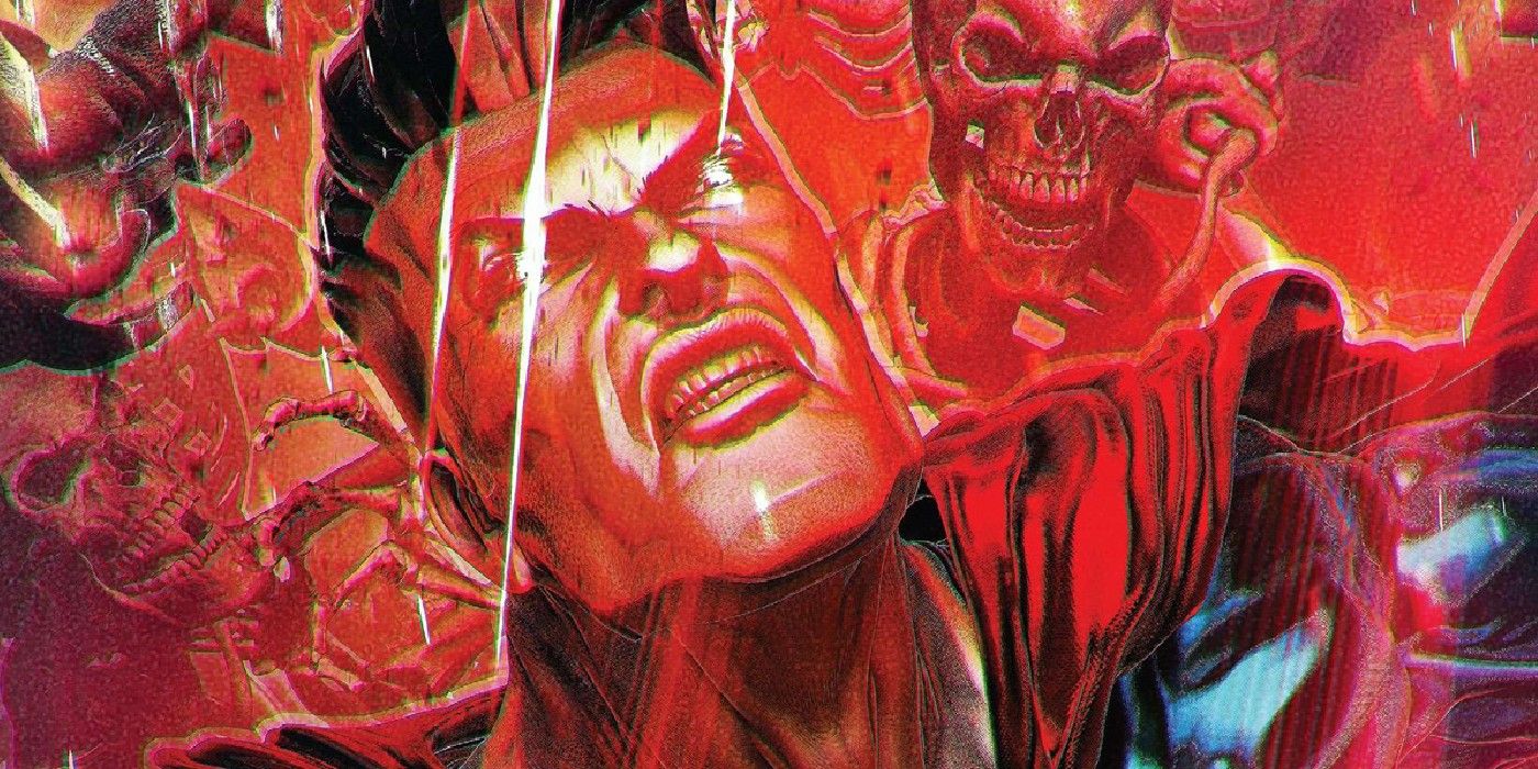 superman with skeletons over his shoulder