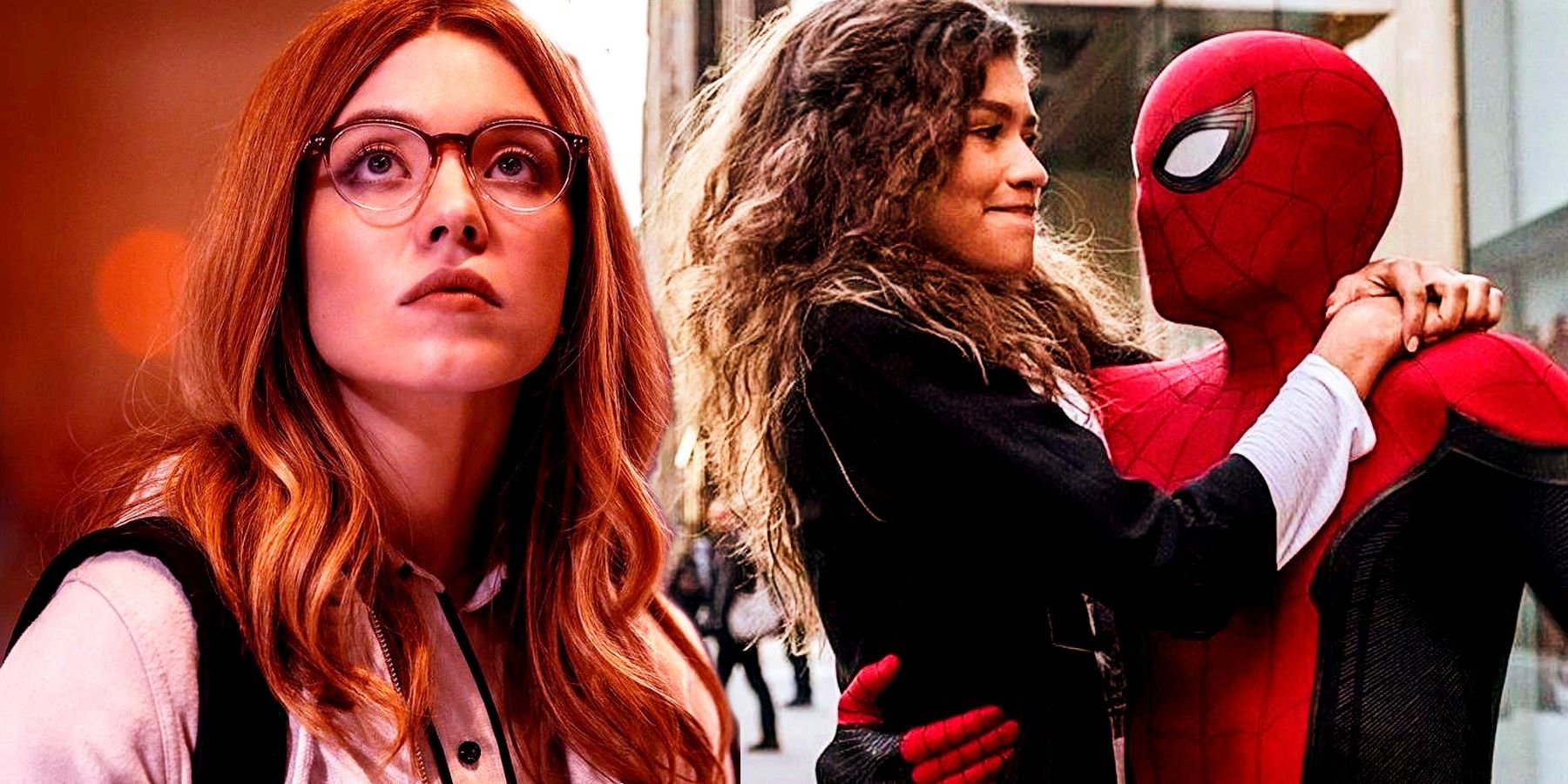 Sydney Sweeney from Madame Web next to Zendaya's MJ and Tom Holland's Spider-Man