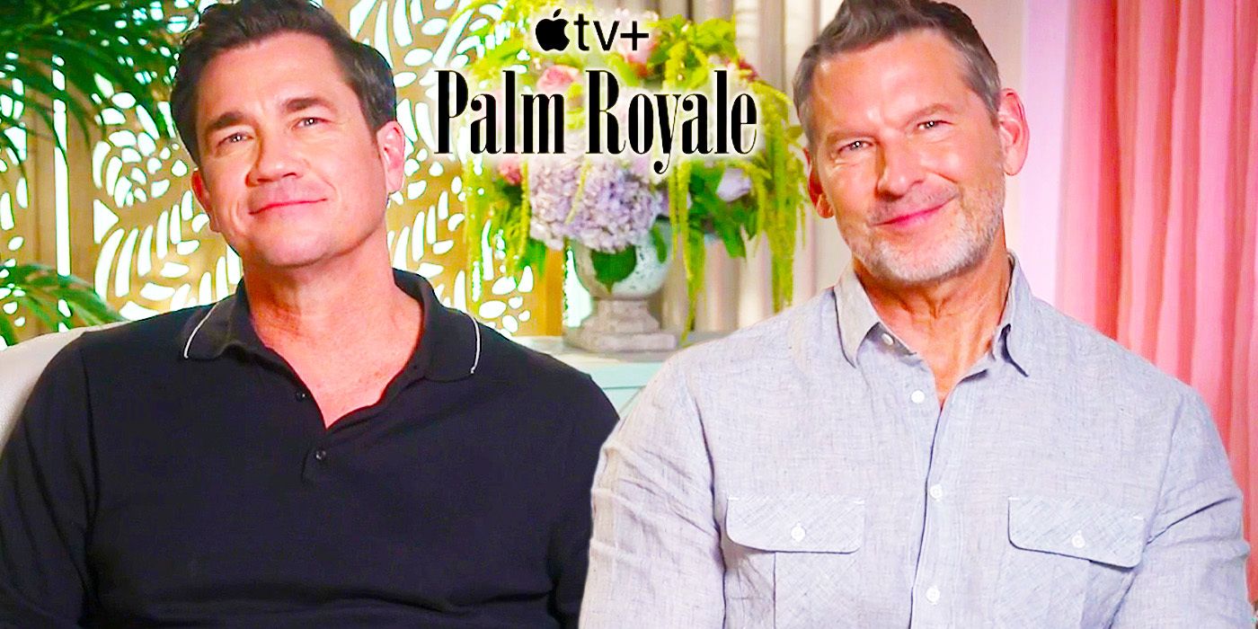 Edited image of Tate Taylor & John Norris during Palm Royale interview
