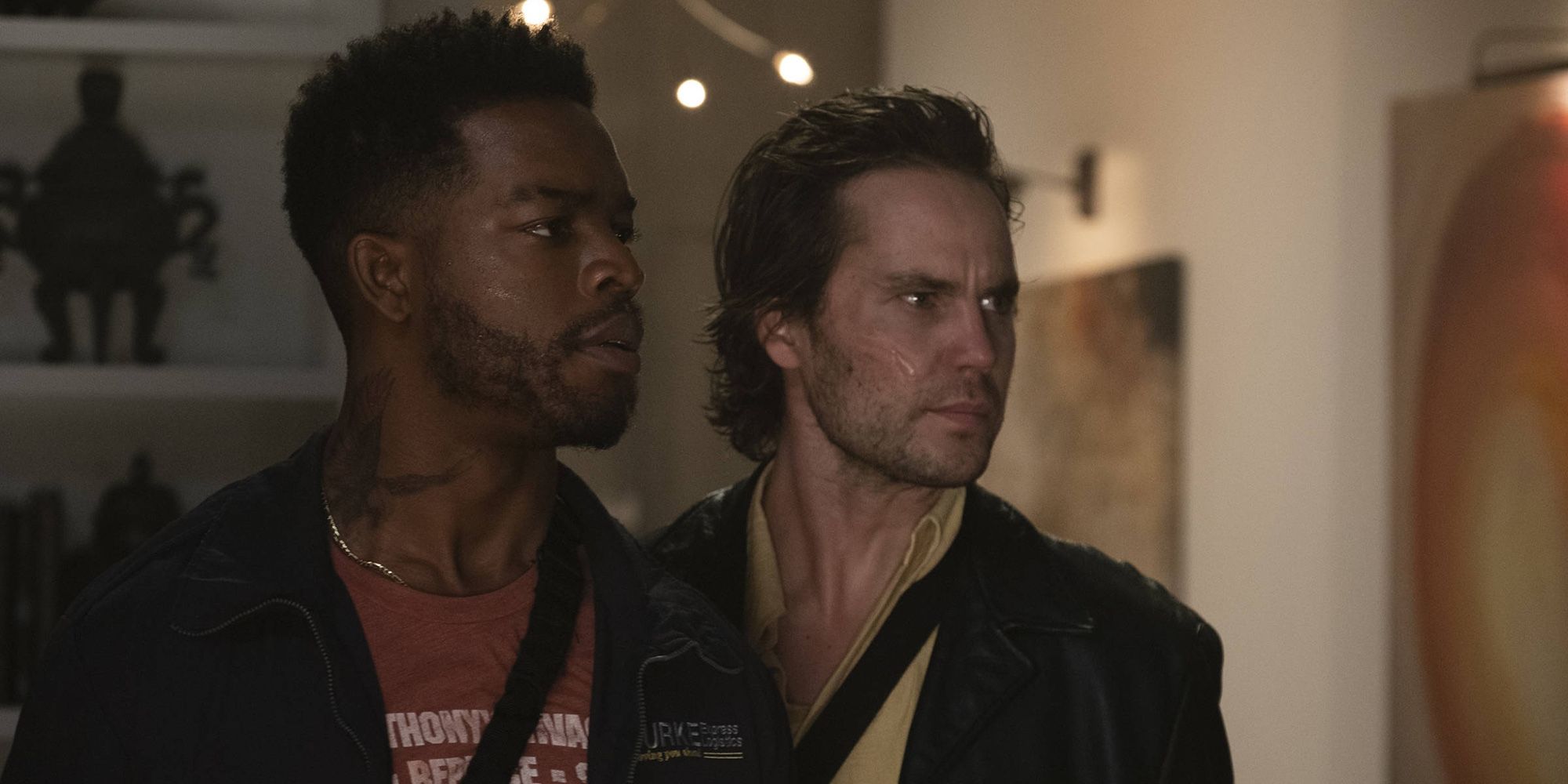 Taylor Kitsch and Stephan James as the two thieves in 21 Bridges