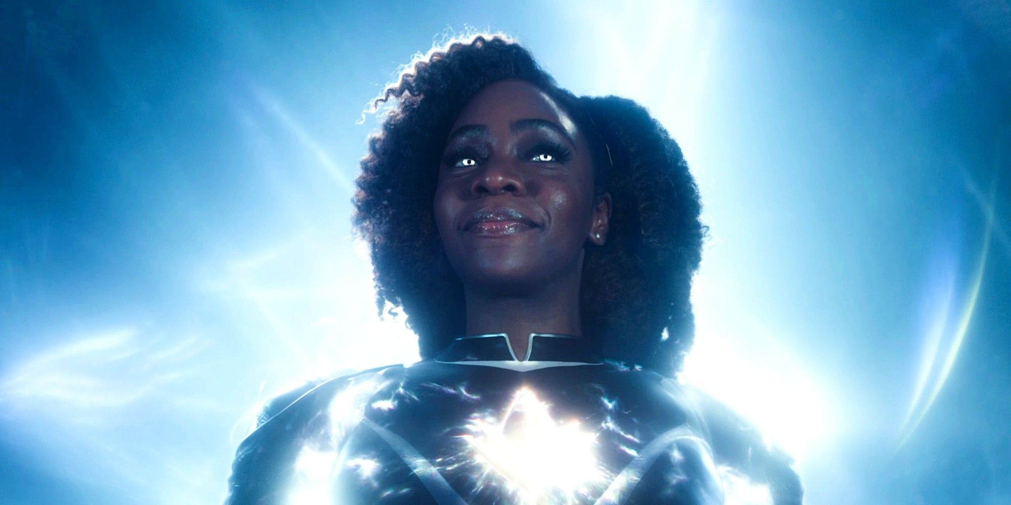 Teyonah Parris as Monica Rambeau Fully Charged With Energy And Smiling In The Marvels