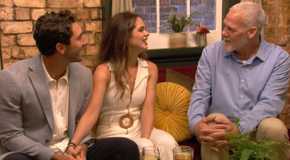 The Bachelor Season 28's Joey Graziadei, Kelsey Anderson, and Mark Anderson Chatting During Hometown Date