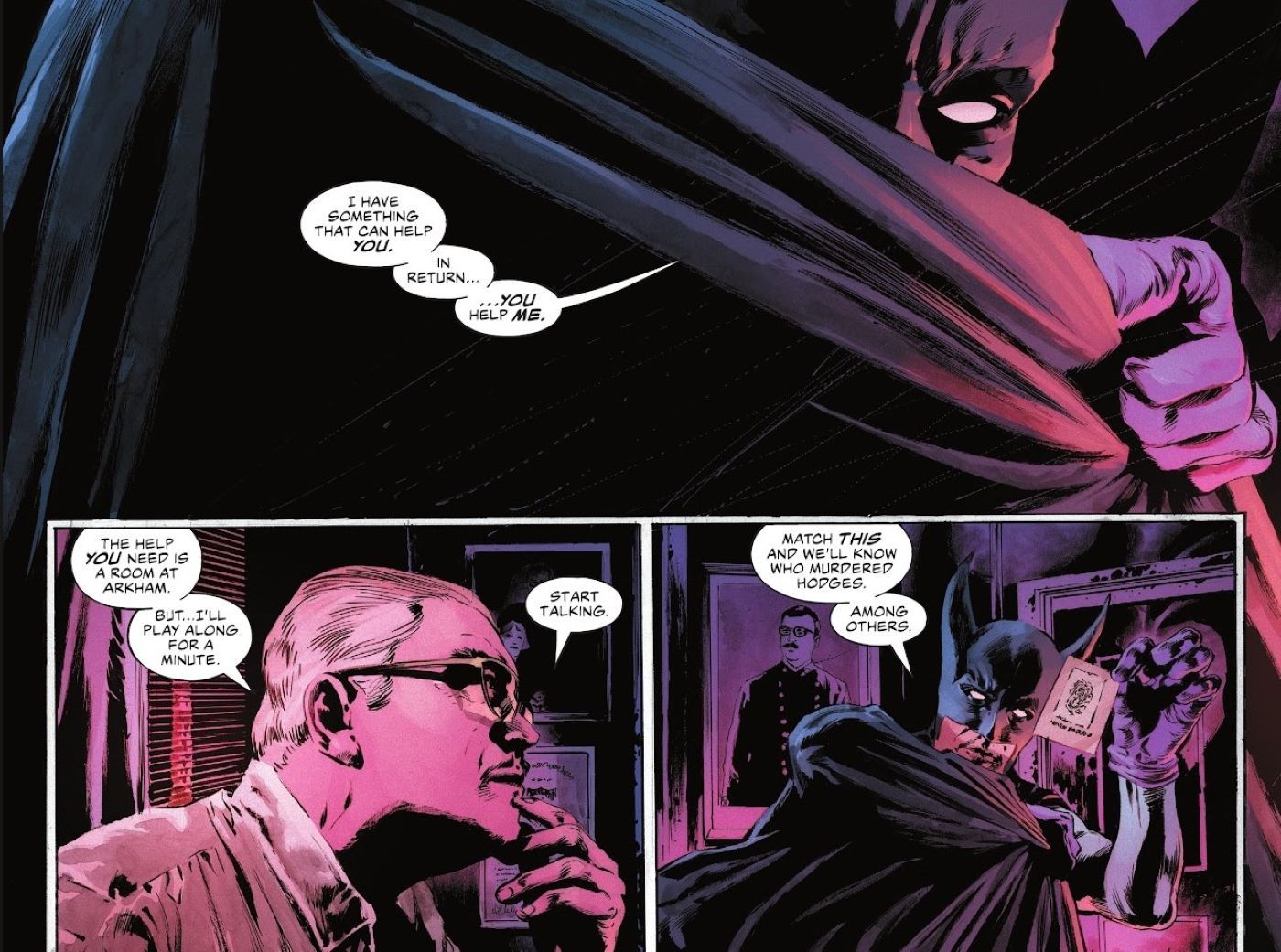 The Bat-Man First Knight #1 apresentando Batman conversando com o Comissário Gordon (2)