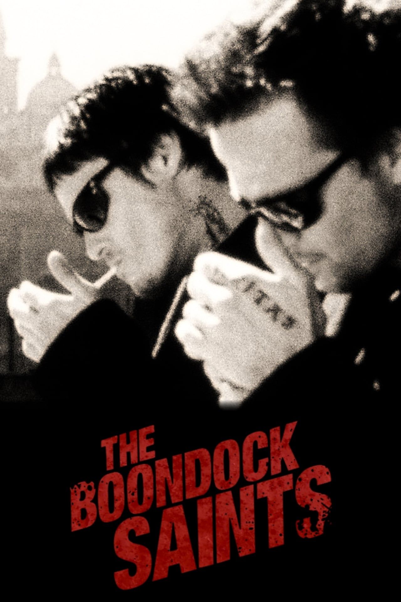 The Boondock Saints Movie Poster Showing Norman Reedus and Sean Patrick Flanery Smoking Cigarettes with Sunglasses