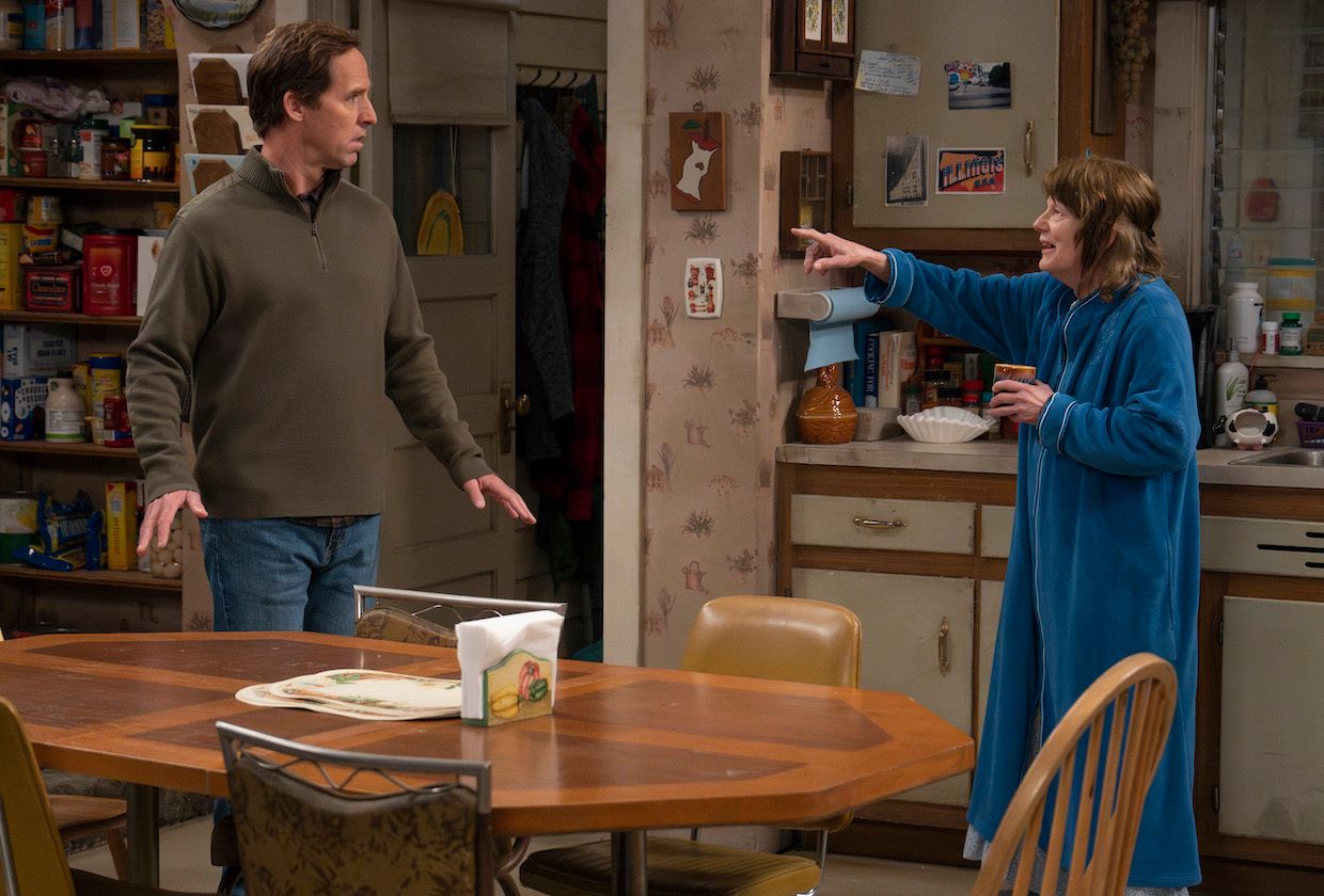 Nat Faxon as Neville and Natalie West as Crystal Anderson in The Conners season 6