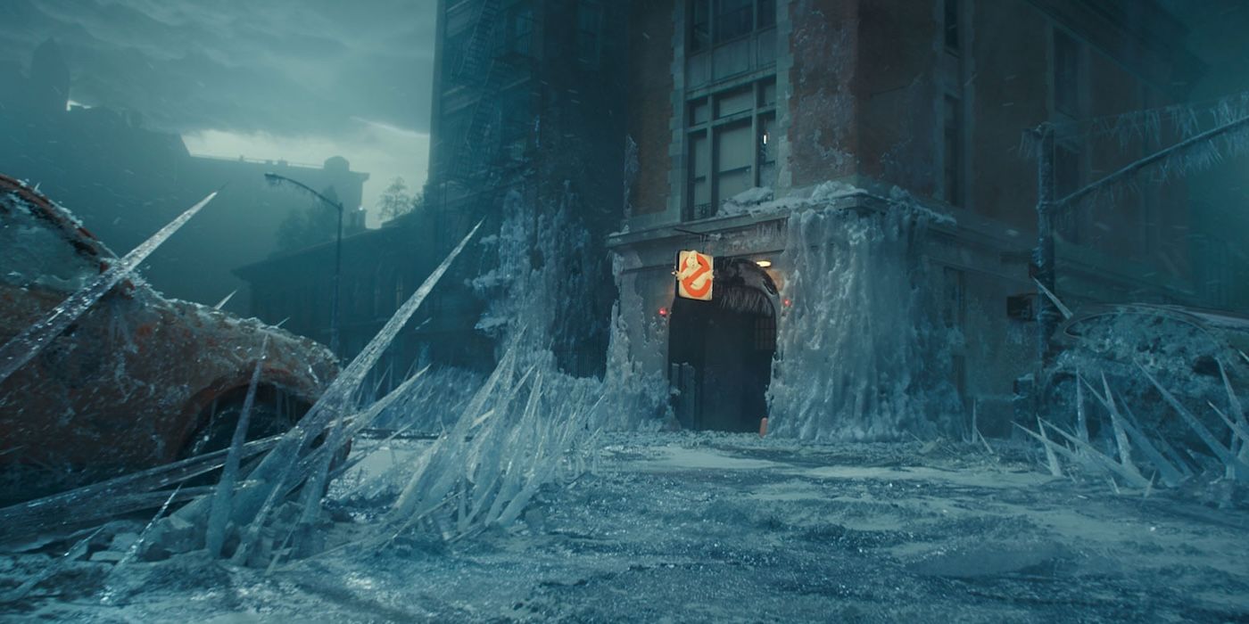 The firehouse frozen by Garraka in Ghostbusters Frozen Empire