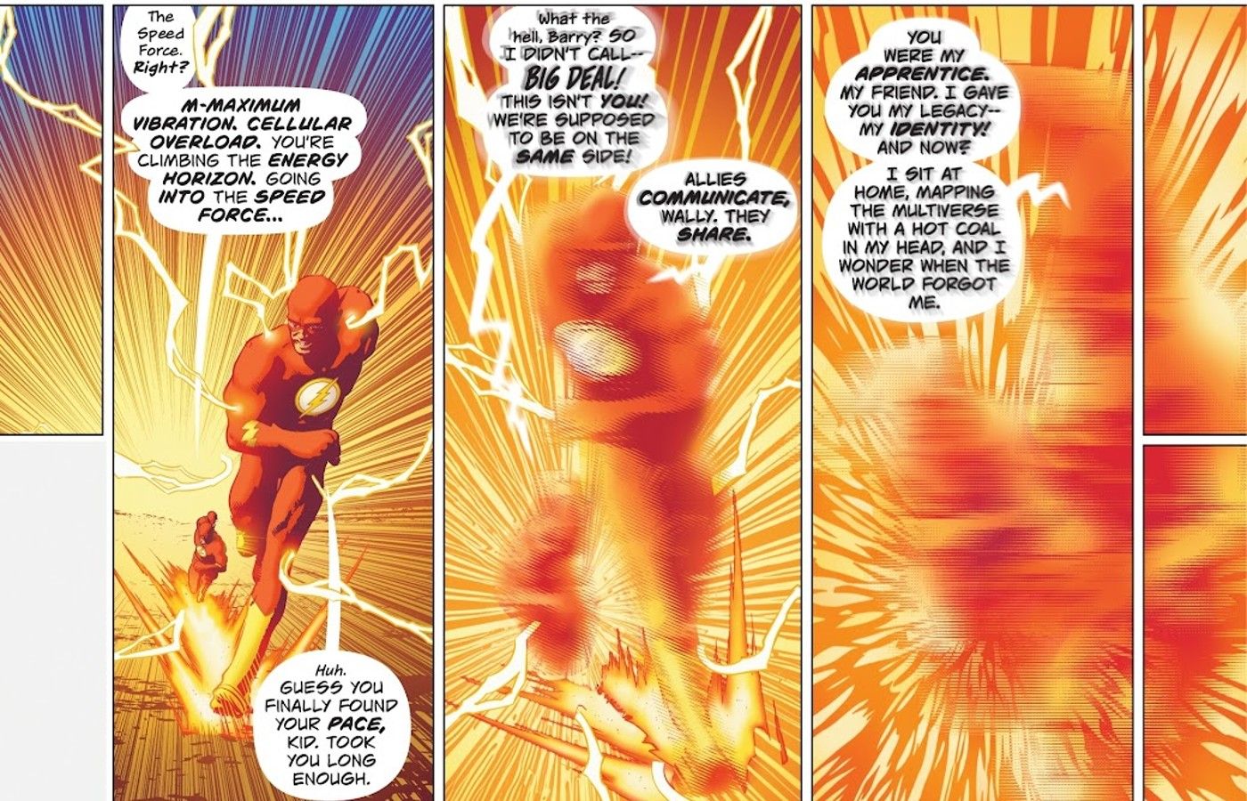 The Flash Wally West and Barry Allen talk about communicating