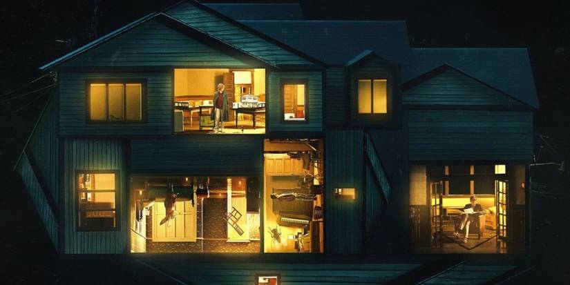 The house lit up in the Hereditary poster