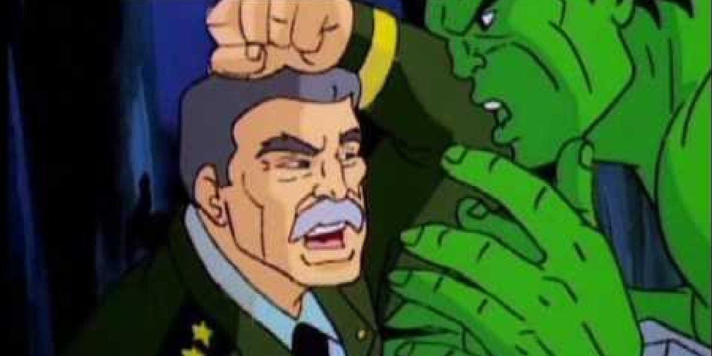 the incredible hulk animated series, general ross arguing with the hulk