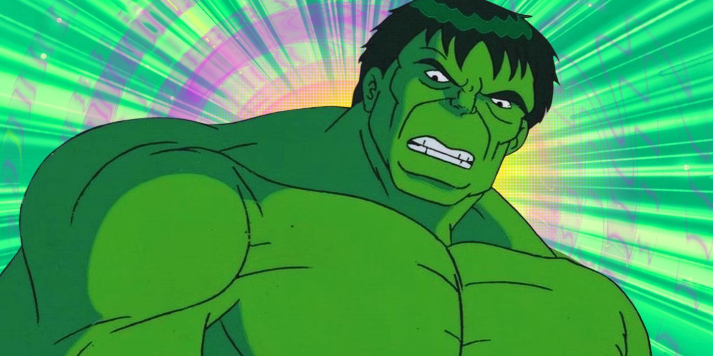 The Incredible Hulk Animated Series, custom image with hulk looking down in front of green starburst