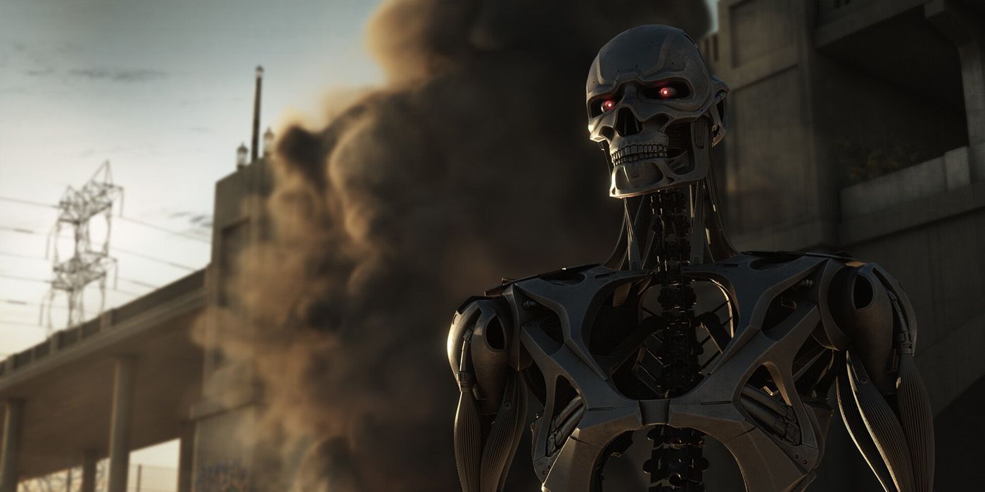 O Rev-9 em forma de robô em Terminator Dark Fate