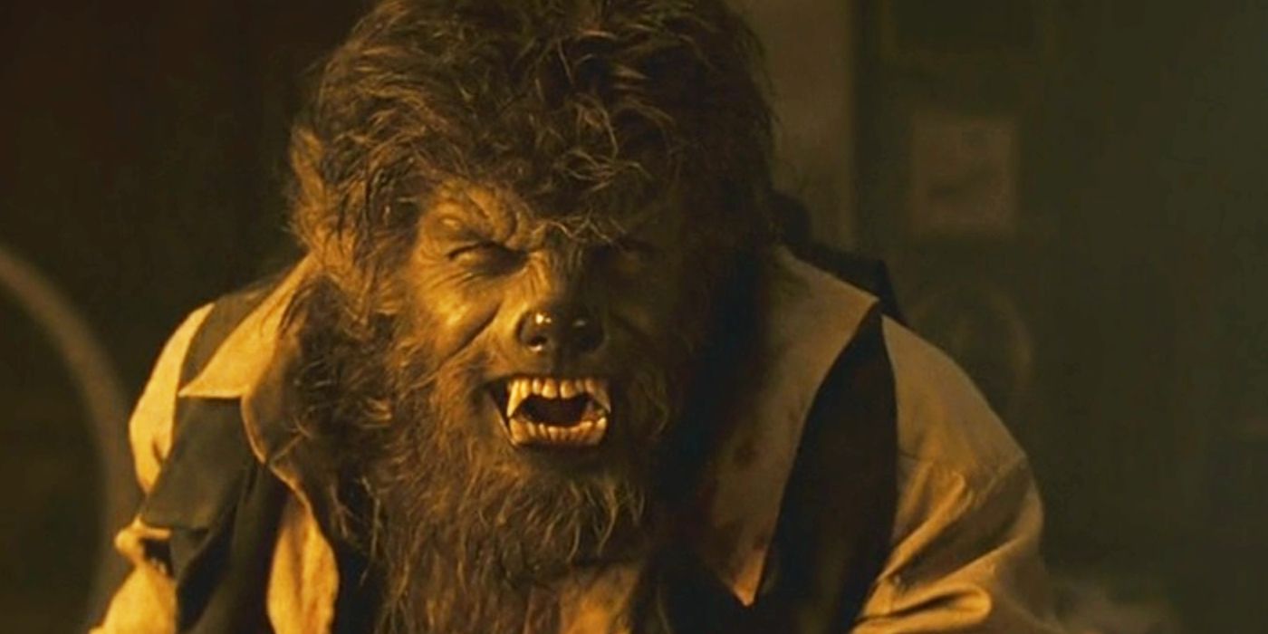 A werewolf bares its teeth in The Wolfman