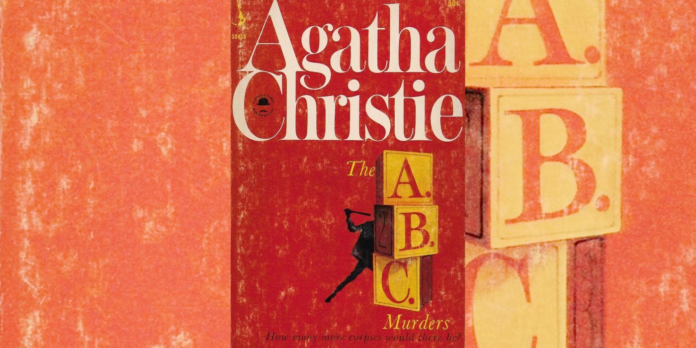 The cover of The ABC Murders features a shadowy figure behind ABC blocks with a red background