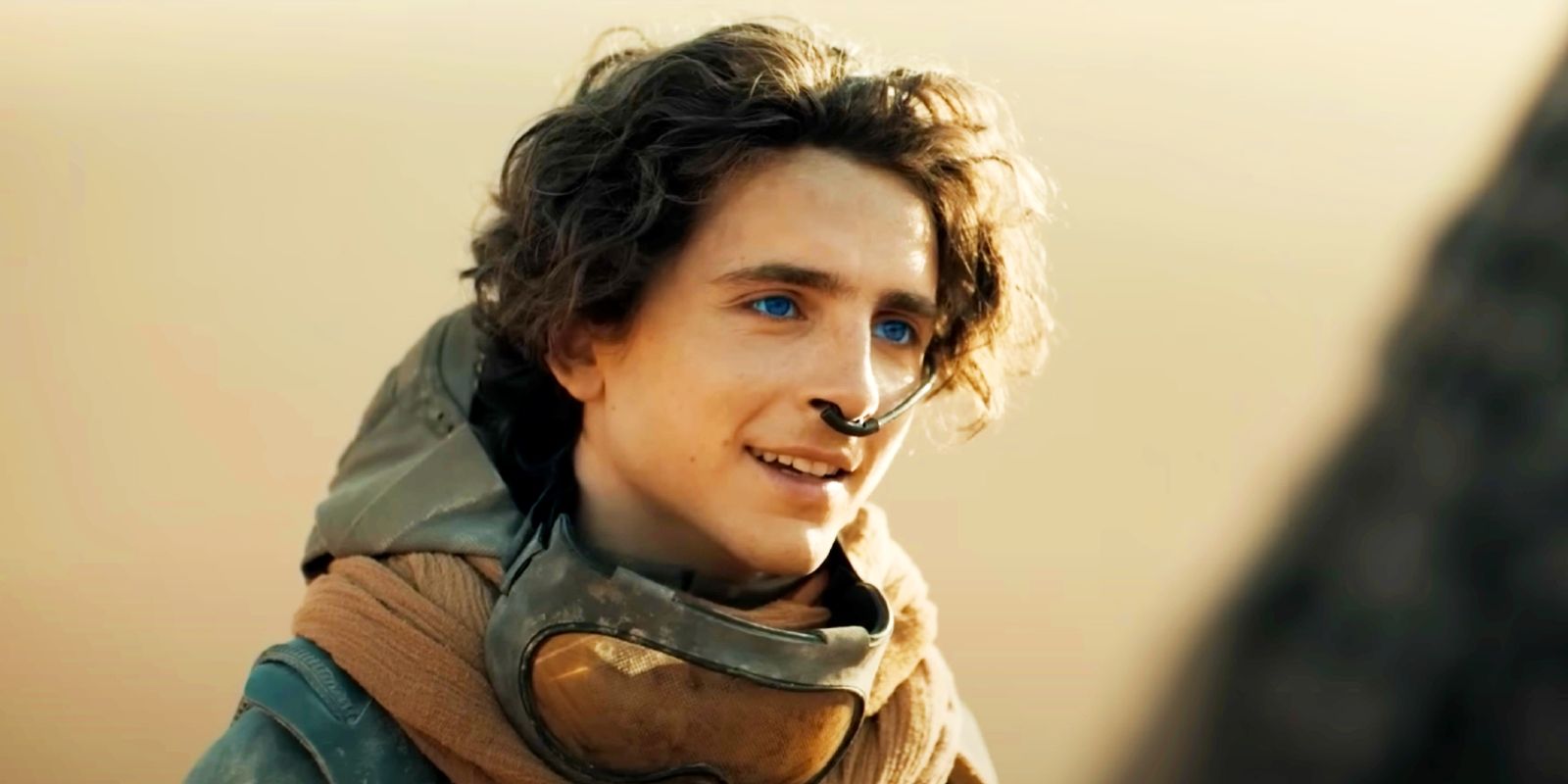 Timothée Chalamet smiling as Paul Atreides in Dune: Part Two
