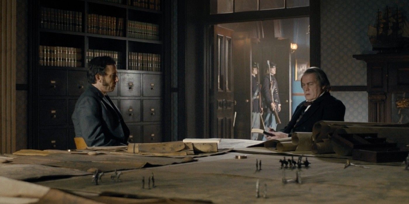 Tobias Menzies and Glenn Morshower as Edwin Stanton and Andrew Johnson Manhunt