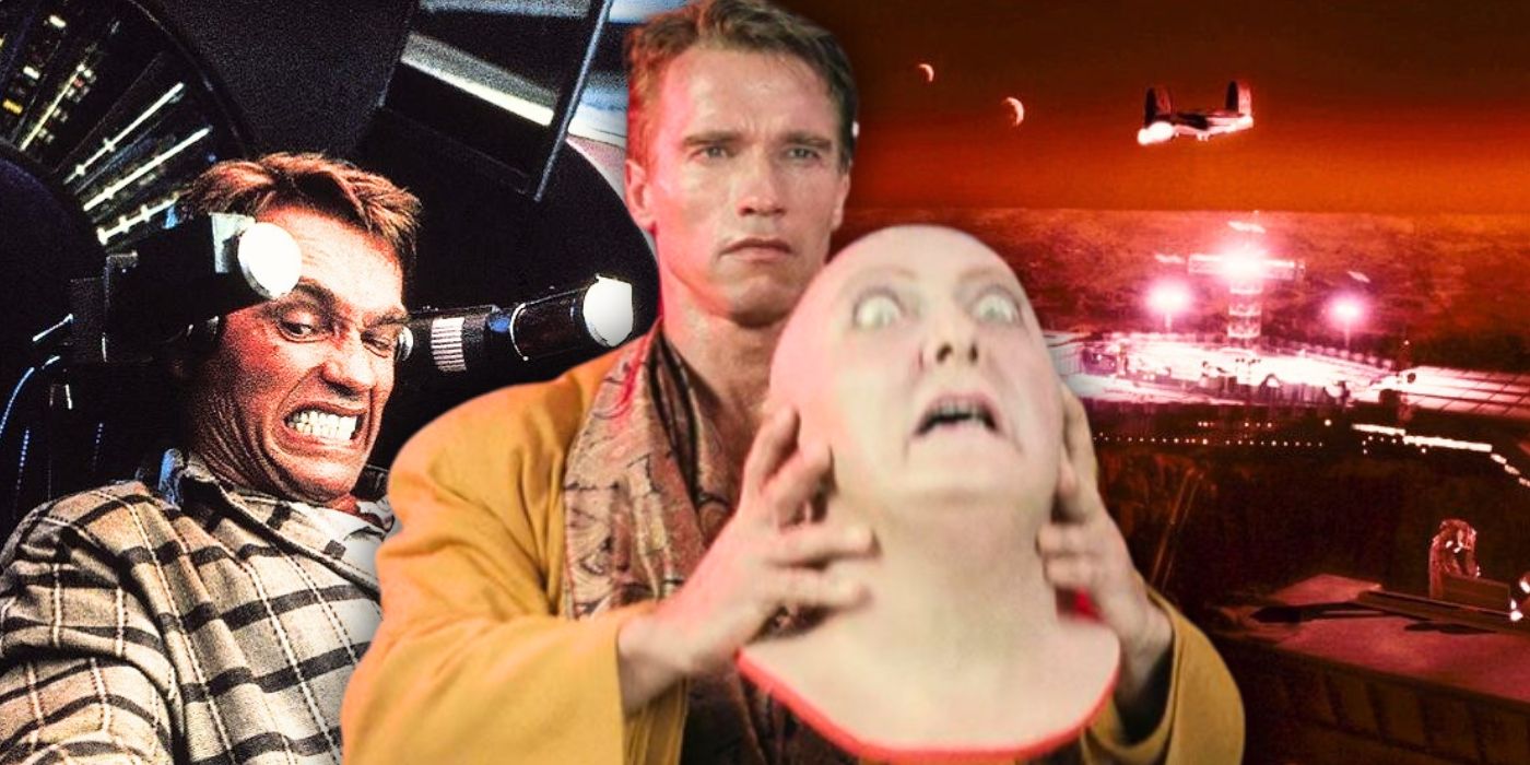 A collage of images from the 1990 sci-fi movie Total Recall, starring Arnold Schwarzenegger - image created by Thomas Russell