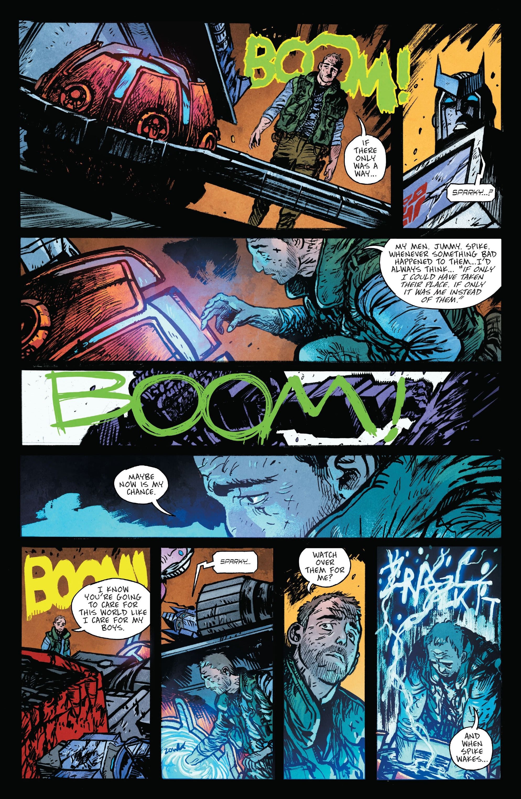 Transformers #6 Sparkplug Witwicky sacrifices himself to save Optimus Prime
