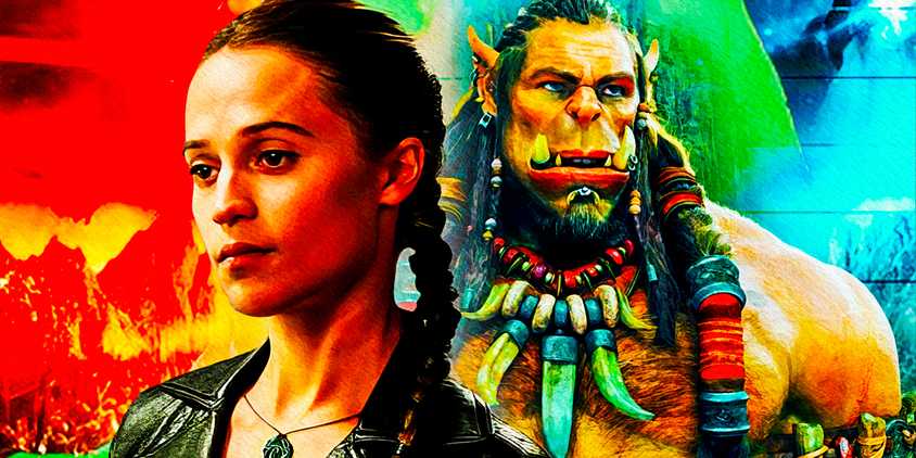 (Travis-Fimmel-as-Anduin-Lothar)-from-Warcraft-(2016)-&-(Alicia-Vikander-as-Lara-Croft)-from-Tomb-Raider-(2018)-