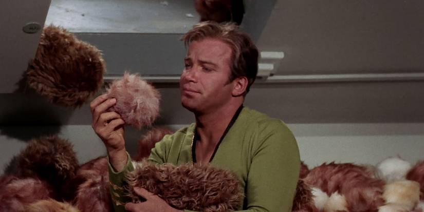 Star Trek: The Original Series, "The Trouble With Tribbles". William Shatner as Captain James T. Kirk. Tribbles.