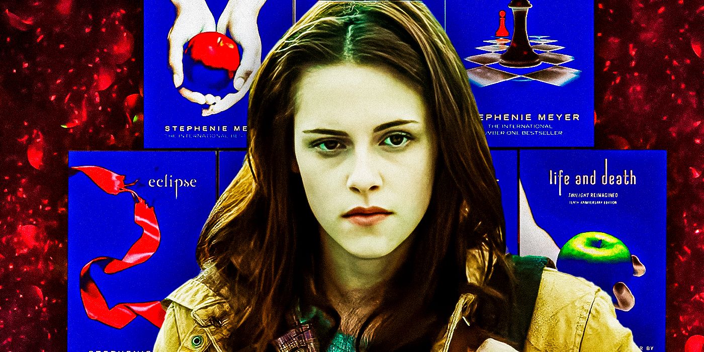 Twilight Kristen Stewart as Bella Swan with the books in the background