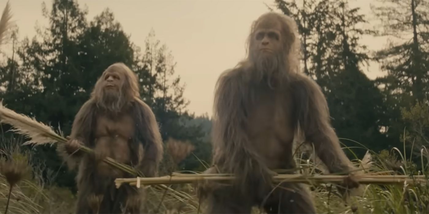 Dois sasquatches caçando em Sasquatch Sunset