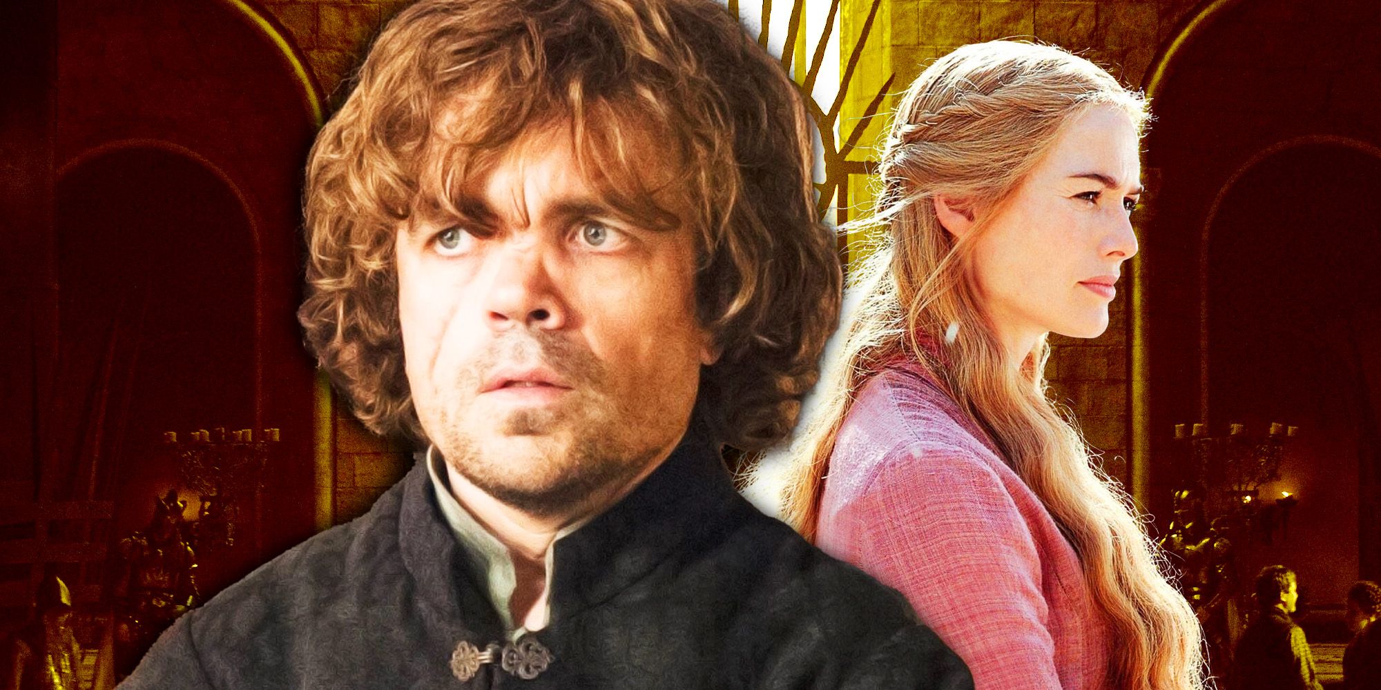 Tyrion Lannister from his trial scenes in season 4, and a shot of Cersei from season 1