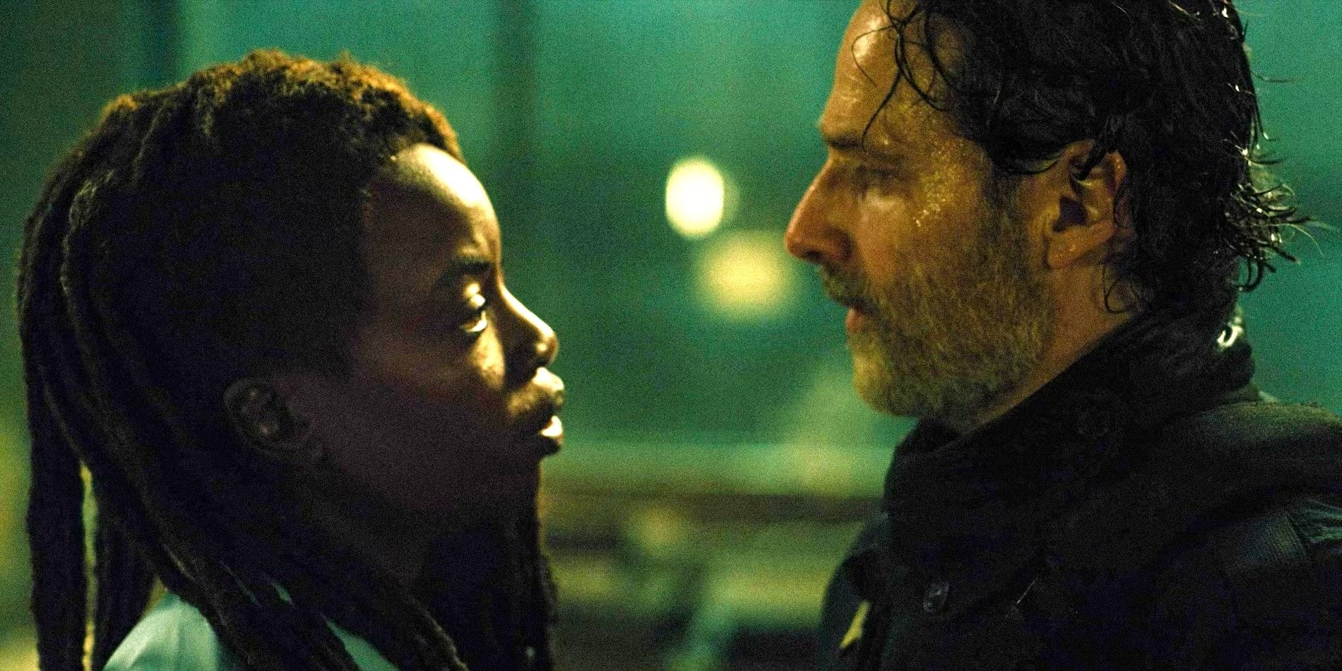 Michonne and Rick arguing in The Walking Dead: The Ones Who Live