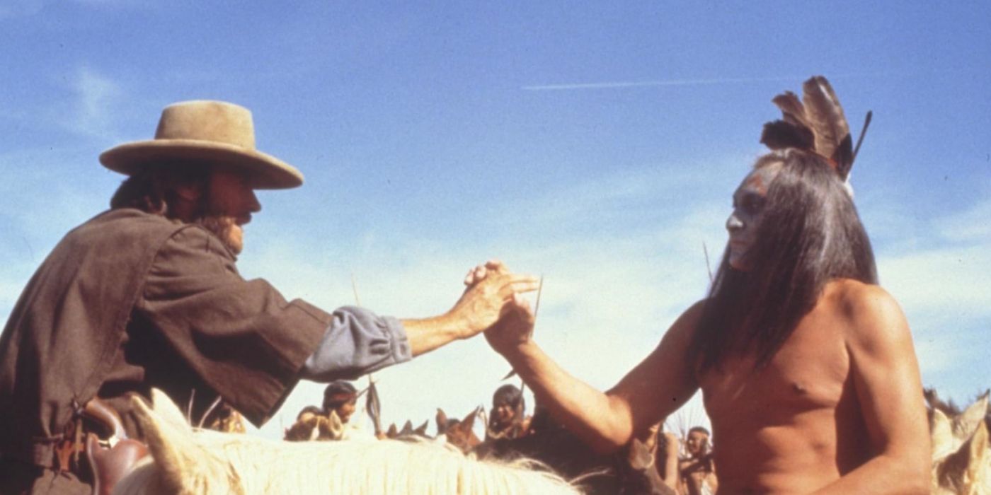 Josey and Ten Bears shaking hands in The Outlaw Josey Wales (1976)