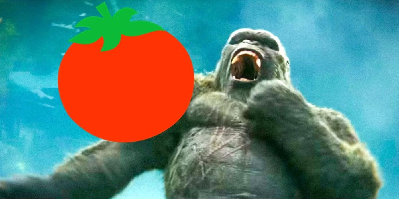 Kong next to a fresh ripe tomato in Godzilla x Kong: The New Empire
