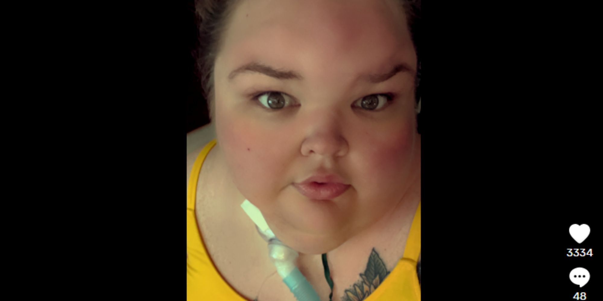 1000-lb sisters tammy slaton in yellow top, pre weight loss, wearing oxygen tube