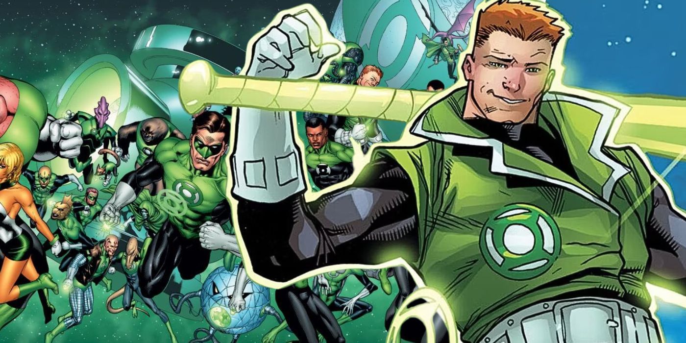 Green Lantern corps behind Guy Gardner
