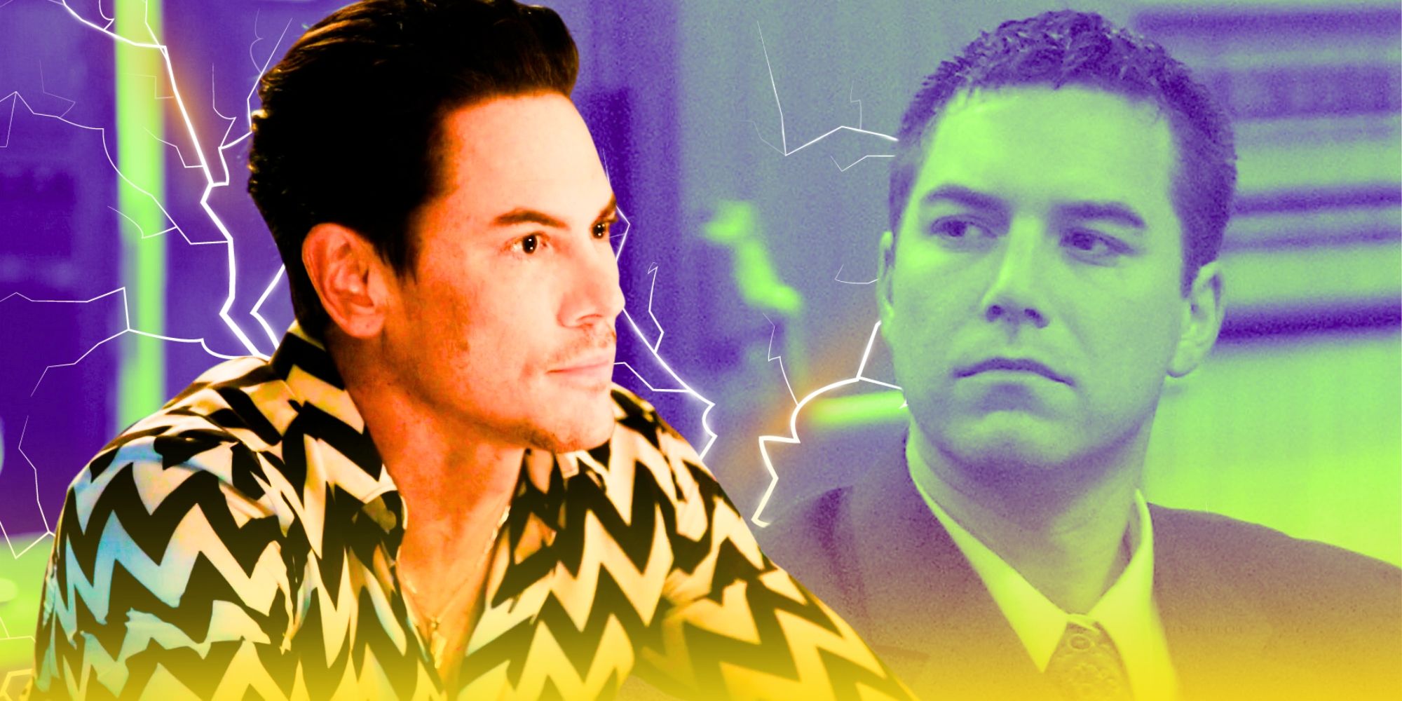 Vanderpump Rules's Tom Sandoval and Scott Peterson, both with no expressions