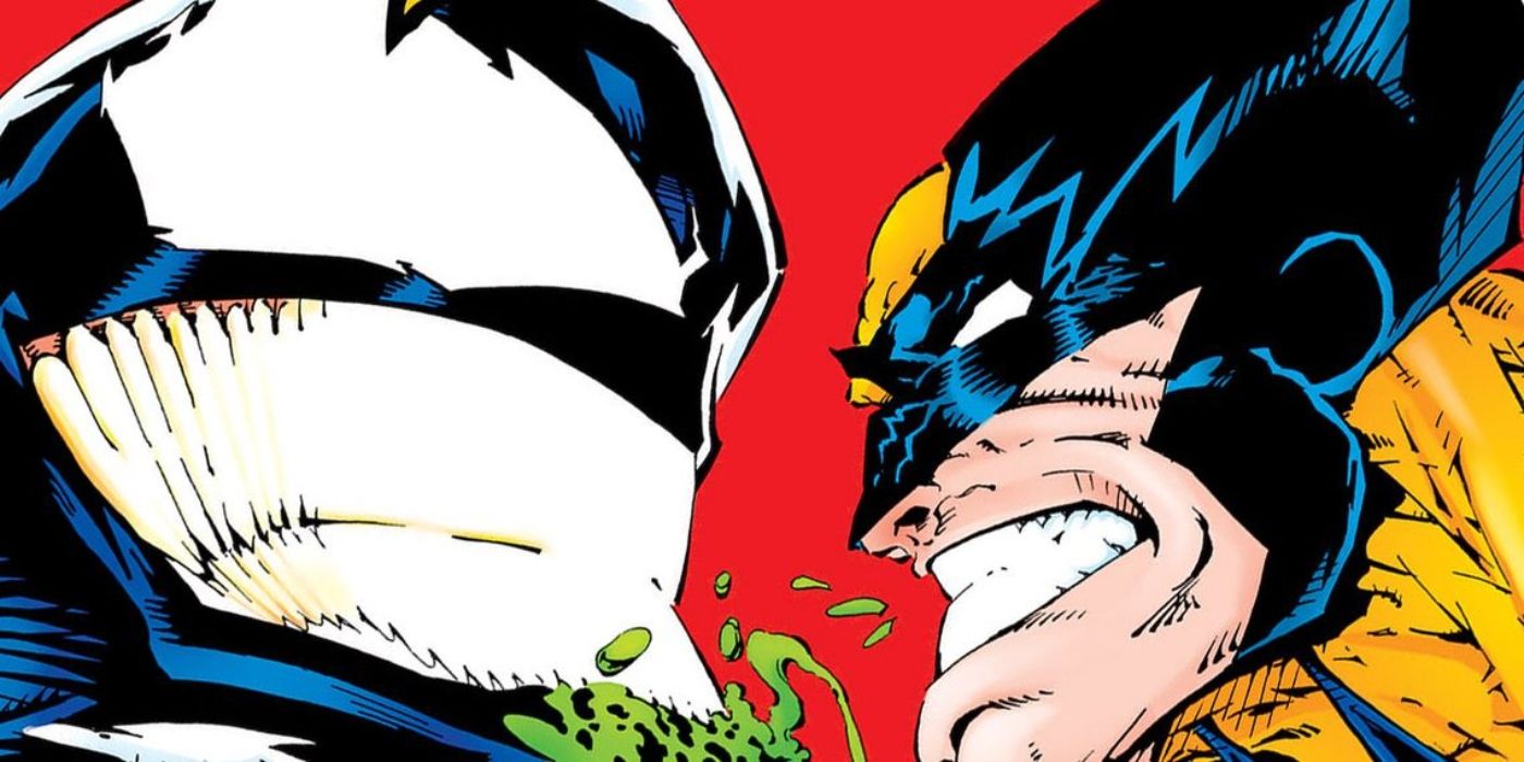 Wolverine facing off against Venom. 