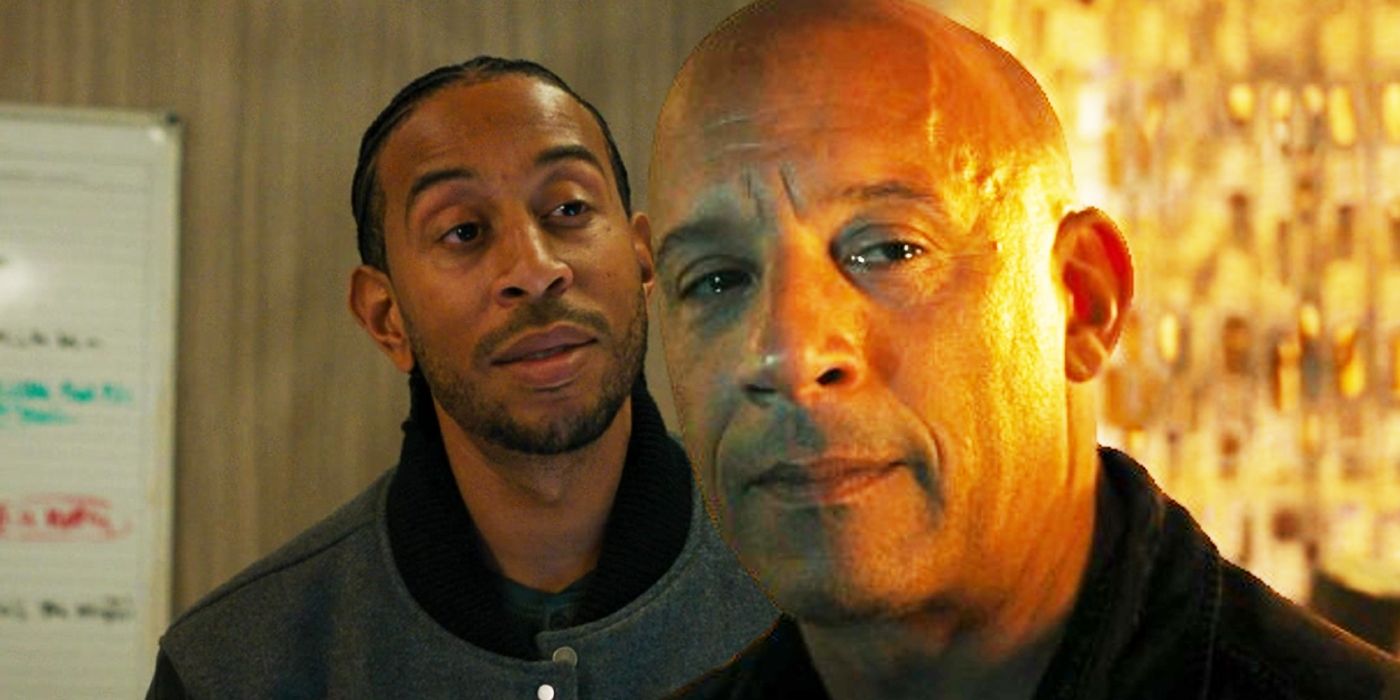 Vin Diesel as Dom Toretto juxtaposed with Ludacris as Tej in Fast X