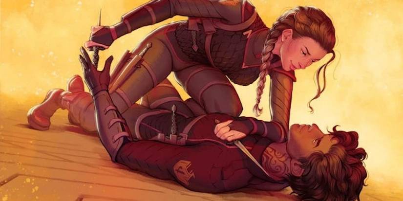 Fan art of Violet and Xaden training in Fourth Wing