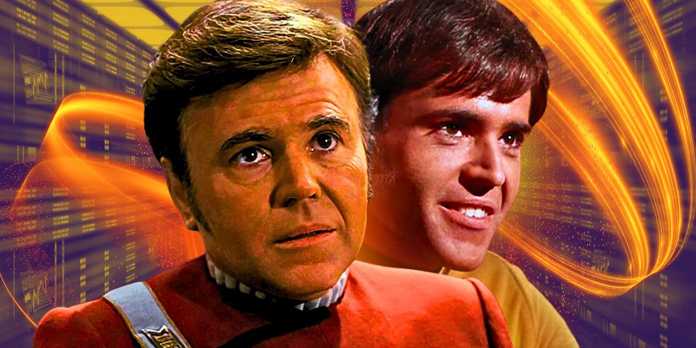 Walter Koenig old and young as Pavel Chekov in Star Trek