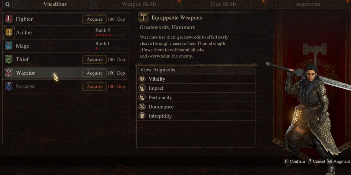 Vocação de guerreiro da Vocation Guild em Dragon's Dogma 2. 