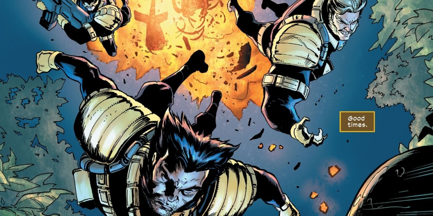 Wolverine e Dentes de Sabre lutando juntos na Arma X.